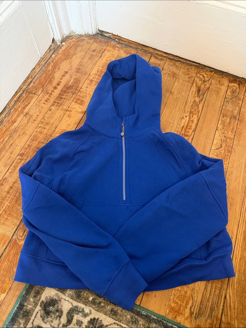 Royal Blue Lululemon cropped Scuba hoodie